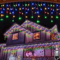 Hranboty 132 Ft Led Christmas Lights With 280 Drops, 980 Led Indoor Outdoor Christmas Decorations, 8 Lighting Mode Waterproof Fairy Lights With Timer For Xmas Holiday Wedding Yard Party Multicolor