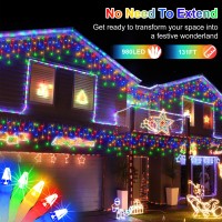 Hranboty 132 Ft Led Christmas Lights With 280 Drops, 980 Led Indoor Outdoor Christmas Decorations, 8 Lighting Mode Waterproof Fairy Lights With Timer For Xmas Holiday Wedding Yard Party Multicolor