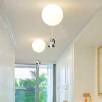 Guanshan Panda Balloon Chandelier Childrens Room Ceiling Light With Panda Pendant Creative Balloon Ceiling Lamp Ceiling Light F