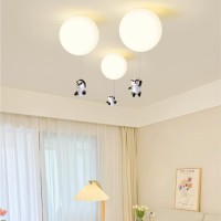 Guanshan Panda Balloon Chandelier Childrens Room Ceiling Light With Panda Pendant Creative Balloon Ceiling Lamp Ceiling Light F