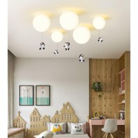 Guanshan Panda Balloon Chandelier Childrens Room Ceiling Light With Panda Pendant Creative Balloon Ceiling Lamp Ceiling Light F