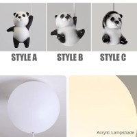 Guanshan Panda Balloon Chandelier Childrens Room Ceiling Light With Panda Pendant Creative Balloon Ceiling Lamp Ceiling Light F