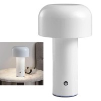 Pssopp Bedroom Mushroom Lamp Mushroom Mushroom Table Lamp, Three Colors Stepless Dimming Mushroom Table Light For Bedside (White)