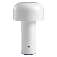 Pssopp Bedroom Mushroom Lamp Mushroom Mushroom Table Lamp, Three Colors Stepless Dimming Mushroom Table Light For Bedside (White)