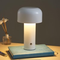 Pssopp Bedroom Mushroom Lamp Mushroom Mushroom Table Lamp, Three Colors Stepless Dimming Mushroom Table Light For Bedside (White)