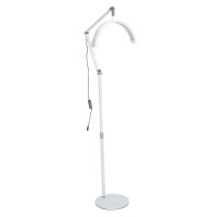 Led Eyelash Lamp, 16 Inch 20W Half Moon Led Nail Lamp, 3000K To 6000K Stepless Dimming, 360 Rotation, Telescopic Adjustable Stand, With Phone Clip (Eu Plug)