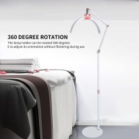 Led Eyelash Lamp, 16 Inch 20W Half Moon Led Nail Lamp, 3000K To 6000K Stepless Dimming, 360 Rotation, Telescopic Adjustable Stand, With Phone Clip (Eu Plug)