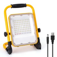 Aigostar Rechargeable Led Work Light With Stand, Waterproof Mechanic Lights For Shop, Garage, Camping, Emergency, Battery Powered Flood Light Outdoor Lighting 30W 1000Lm