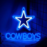 Cowboy Neon Sign Dimmer Cowboys Pentagram Neon Light 137 X 125 Inch Usb Powered Coloured Led Neon Lights For Party Bar Fa