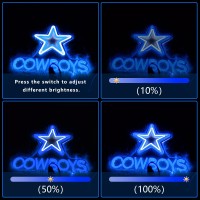 Cowboy Neon Sign Dimmer Cowboys Pentagram Neon Light 137 X 125 Inch Usb Powered Coloured Led Neon Lights For Party Bar Fa