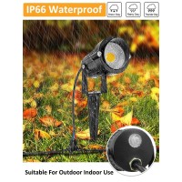 Zuckeo 10W Outdoor Spotlight Dusk To Dawn Led Spot Lights Yard Spotlights 120V Waterproof Landscape Lights Plug In 3000K Warm