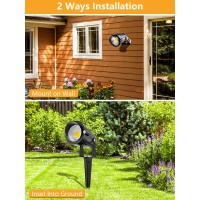 Zuckeo 10W Outdoor Spotlight Dusk To Dawn Led Spot Lights Yard Spotlights 120V Waterproof Landscape Lights Plug In 3000K Warm