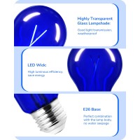 Edishine 4 Pack Blue Light Bulb 8W A19 Led Light Bulb Dimmable Blue Led Bulb For Christmas Halloween Porch Home Lighting Pa