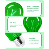 Edishine 4 Pack Green Light Bulb 8W A19 Led Light Bulb Dimmable Green Led Bulb For Christmas Halloween Porch Home Lighting