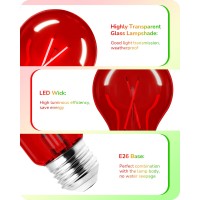 Edishine 4 Pack Red Green Light Bulb 8W A19 Led Light Bulb Dimmable Led Bulb For Christmas Halloween Porch Home Lighting