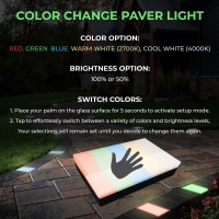 Lumengy Paver Light 4X8 Inch With Rgbww Color Changing By Touch, Glare-Free Illumination For Driveways, Pathways, Pool Deck & Patios.12V Ac/Dc, Waterproof & Drive-Over Rated