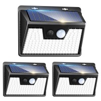 Peasur Solar Lights Outdoor Waterproof [3 Pack/140Led], Solar Outdoor Lights Ultra-Bright, 3 Modes Solar Motion Lights Outdoor, Solar Fence Lights Security Lights For Garden Yard Outside (500Lm)