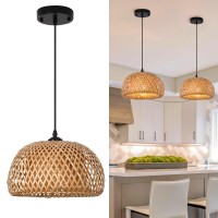 Delipop Pendant Light, Rattan Pendant Light Boho Light Fixtures Ceiling Hanging, Bamboo Woven Wicker Light Fixtures Ceiling Hanging For Kitchen, Living Room, Dining Room, Bedroom