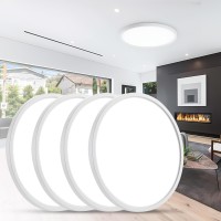 Taloya 12Inch 32W 3200Lm 5000K Flush Mount Led Ceiling Light White Round 4 Pack