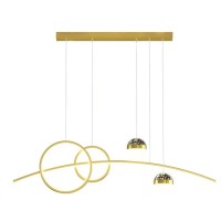 Hanging Lamp Dining Table, Led Hanging Lamp Dining Table Remote Adjustable Hanging Lamp Height Adjustable Hanging Lamp For Kitchen Living Dining Room (Gold, L100Cm)