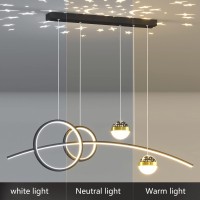 Hanging Lamp Dining Table, Led Hanging Lamp Dining Table Remote Adjustable Hanging Lamp Height Adjustable Hanging Lamp For Kitchen Living Dining Room (Gold, L100Cm)