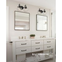 Audickic 2Light Bathroom Vanity Light Over Mirror Matte Black Vanity Light With Clear Glass Shade Bathroom Light Fixtures Wal