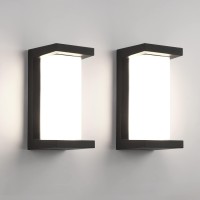 Sunseatop Outdoor Wall Lights, Modern Wall Light Fixtures Aluminum Led Porch & Patio Lights Outdoor Wall Lamp For Hallway Garden Backyard Stairs (B1064-6500K-2Pack)