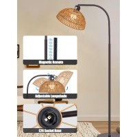 Boho Floor Lamp With Remote Bronze Floor Lamps With Stepless Dimmable Bulb Remote Control Handworked Adjustable Rattan Lamp