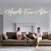 Super Large Neon Sign Happily Ever After Led Art Decorative Lights For Bachelorette Party Engagement Birthday Wedding Gift For G