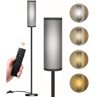 Qaubauyt Floor Lamp For Living Room Bedroom, Modern Floor Lamp With Remote,Stepless Dimmable 12W Bulb Included,Standing Lamps Led Tall Lamp For Bedroom Office(Black)