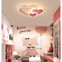 Guanshan 3D Ceiling Light Led Creative Stereoscopic Hearts Ceiling Lamp Lighting For Boys Girls Bedroom Kindergarten, Warm Light, 44W, Pink