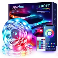 Hyrion 200Ft Led Strip Lights(3 Roll Of 65.6Ft) Music Sync Color Changing Rgb Led Strip Light With Remote,Bluetooth Smart App Control, Led Lights For Bedroom Home Party D?Or