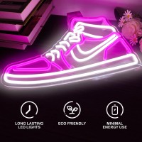 Jianjung Sneaker Neon Sign Sports Shoe Neon Signs For Wall Dimmable Led Boys Neon Lights For Bedroom Man Cave Party Neon Bar Sig