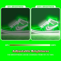 Jianjung Sneaker Neon Sign Sports Shoe Neon Signs For Wall Dimmable Led Boys Neon Lights For Bedroom Man Cave Party Neon Bar Sig