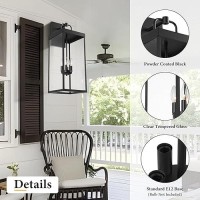 Outdoor Wall Sconce Light 28 Inch Tall Transitional Exterior Wall Bracket Lighting With Clear Glass Antirust Powder Coat Blac