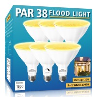 Loxyee Par38 Led Outdoor Flood Light Bulbs 6 Pack,Dimmable 20W(200W Equivalent) E26 Base Flood Light Bulbs, 1800 Lumens Led Flood Light For Outdoor Garden,Garage,Yards