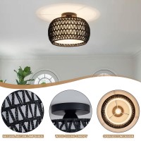 Rattan Ceiling Light Fixtures Handwoven Boho Flush Mount Ceiling Light Handmade Rattan Light Fixtures Ceiling Mount With Fabr