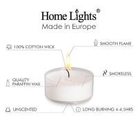 Tealight Candles Giant 100 200 300 Bulk Packs 445 Hrs White Unscented European Smokeless Clear Cup Tea Lights For Shabbat W