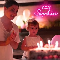 Attneon Large Sophia Name Neon Sign For Wall Decor Led Name Sophia Neon Light For Kids Bedroom Birthday Party Decor Neon Sign Cu