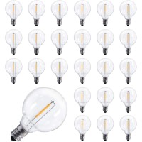 G40 Led Replacement Light Bulbs, 1W Shatterproof Globe Plastic Bulb Fits E12 Or C7 Candelabra Screw Base, 1.5 Inch Dimmable Light Bulbs For Indoor Outdoor Patio Decor, 2200K, Warm White, 50 Pack