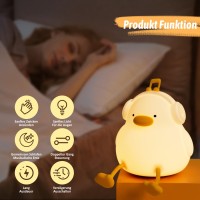 Fullosun Duck Night Light Duck Lamp Kawaii Funny Kids Night Light Birthday Gifts For Women Teenage Girls Boy Toddler Portabl