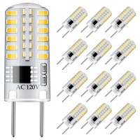 Gaormii G8 Led Bulb Dimmable 3W Natural White 4000K 120V 20W-25W T4 Bi-Pin Base Halogen Bulb Replacement For Under Cabinet, Counter Lighting (12-Pack)