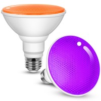 Jandcase Orange And Purple Halloween Light Bulbs Outdoor Led Par30 Flood Lights 12W100W Equivalent E26 Colored Light Bulbs F