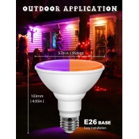 Jandcase Orange And Purple Halloween Light Bulbs Outdoor Led Par30 Flood Lights 12W100W Equivalent E26 Colored Light Bulbs F