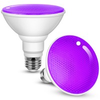 Jandcase Halloween Purple Light Bulbs Outdoor Led Par30 Purple Flood Lights 12W100W Equivalent E26 Colored Light Bulbs For P