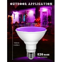 Jandcase Halloween Purple Light Bulbs Outdoor Led Par30 Purple Flood Lights 12W100W Equivalent E26 Colored Light Bulbs For P