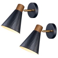 Dsmjfu Black Wall Sconces Set Of Two Industrial Rotateable Wall Light Set Of 2 Bedside Sconces Wall Lamp With Hammered Metal S