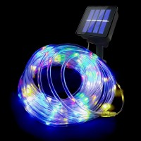 Solar Rope Lights Outdoor Waterproof 39Ft 100Led Outdoor String Lights Clear Pvc Tube Fairy Lights 8 Modes Trampoline Lights F