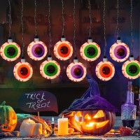 Jasneniebo 85Ft Halloween Eyeball String Lights Halloween Decoratives With 10 Pack Multicolor 3D Eye Lights Indoor Outdoor Us