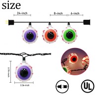 Jasneniebo 85Ft Halloween Eyeball String Lights Halloween Decoratives With 10 Pack Multicolor 3D Eye Lights Indoor Outdoor Us